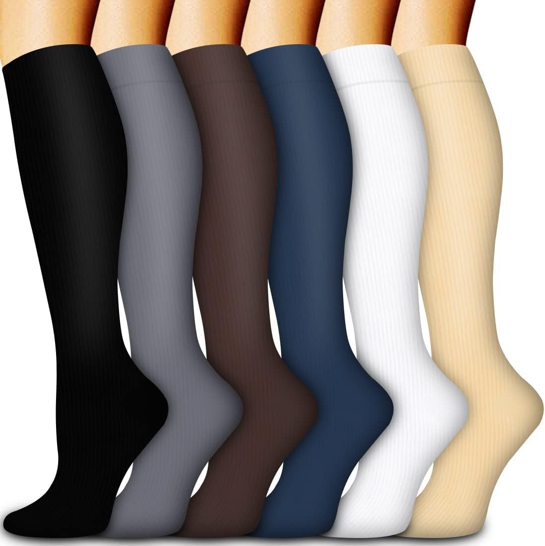 6-Pair Graduated Compression Socks Set