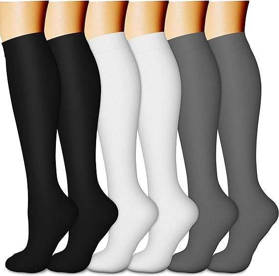6-Pair Graduated Compression Socks Set