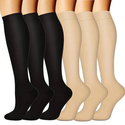 6-Pair Graduated Compression Socks Set