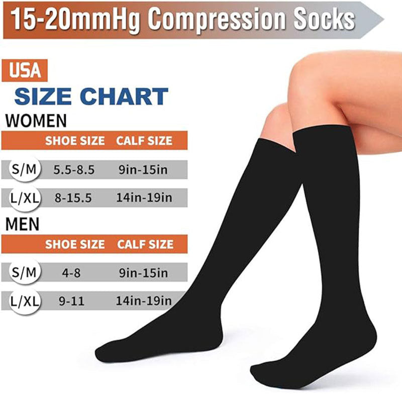 6-Pair Graduated Compression Socks Set