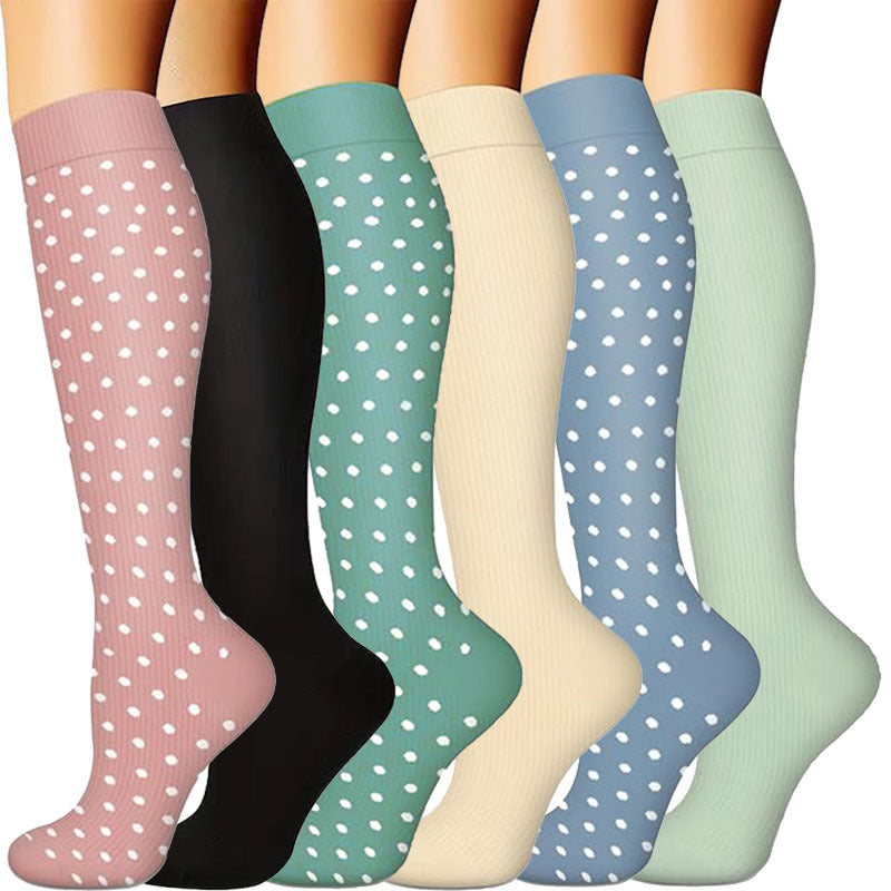 6-Pair Graduated Compression Socks Set