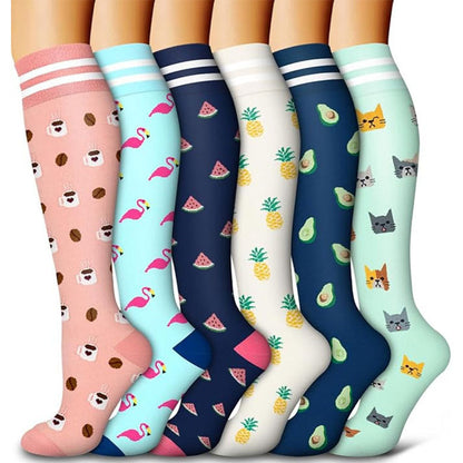 6-Pair Graduated Compression Socks Set