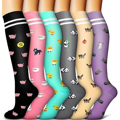 6-Pair Graduated Compression Socks Set