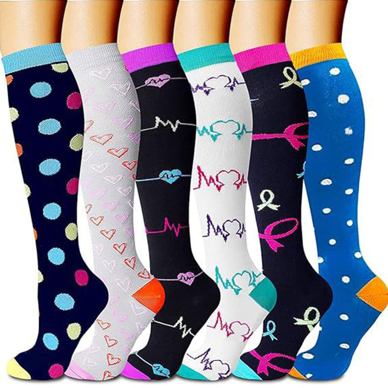 6-Pair Graduated Compression Socks Set