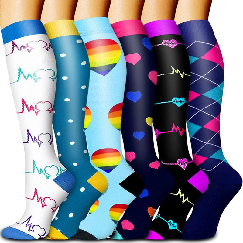 6-Pair Graduated Compression Socks Set