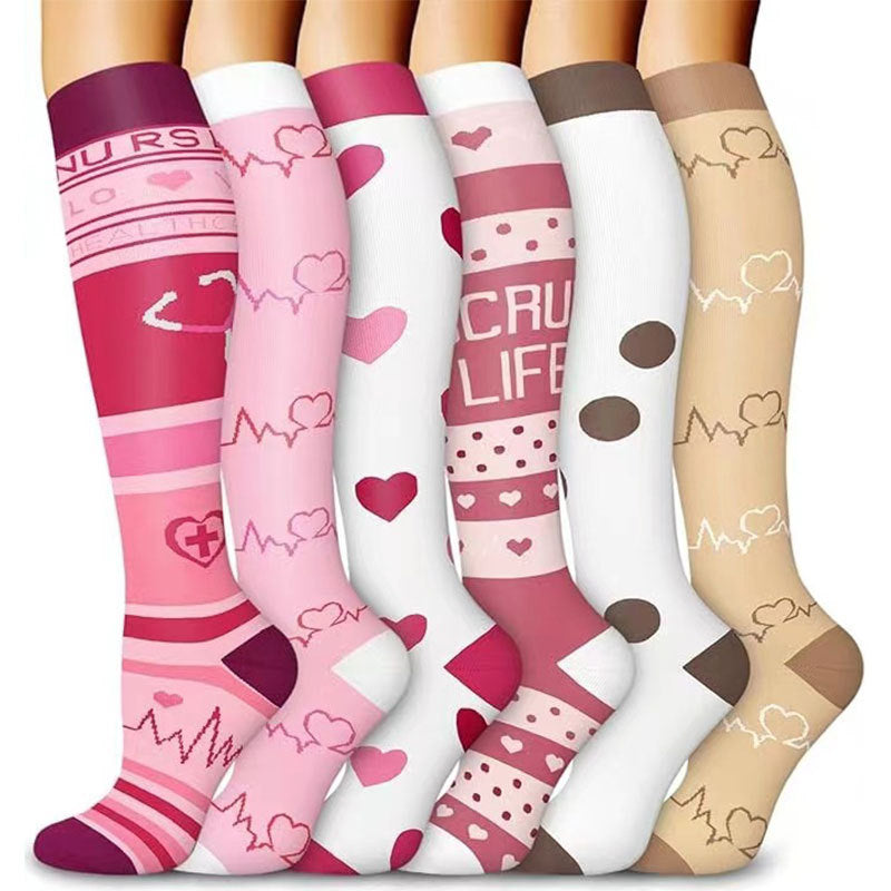 6-Pair Graduated Compression Socks Set