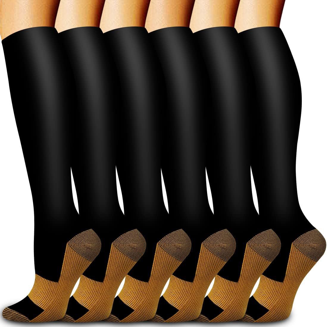 6-Pair Graduated Compression Socks Set