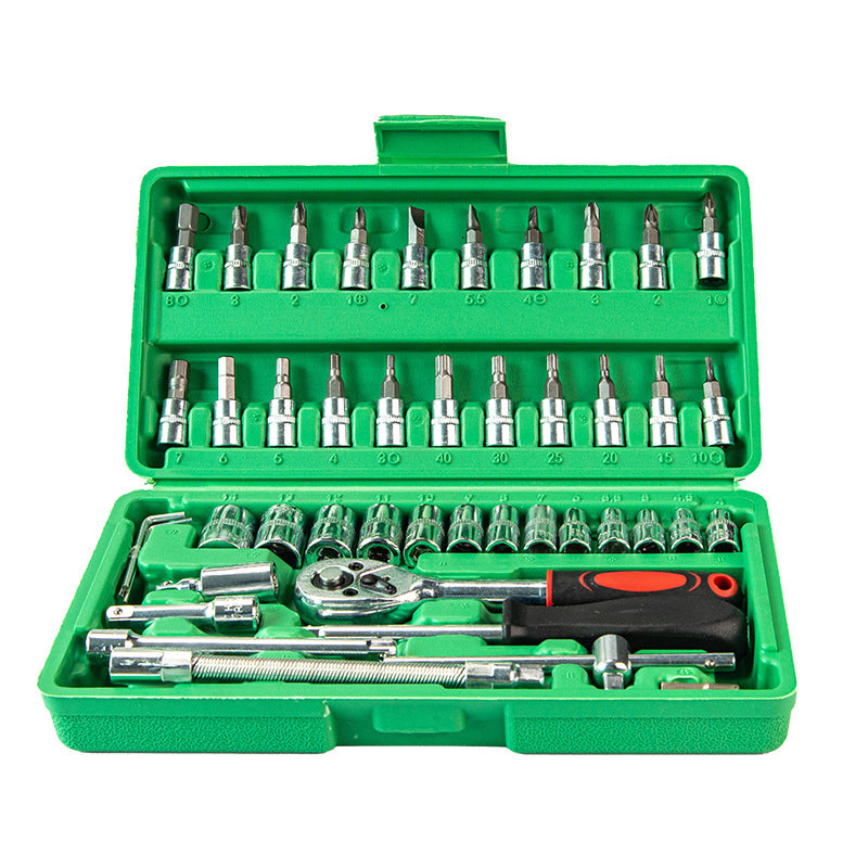 6-piece auto repair combination ratchet wrench toolbox