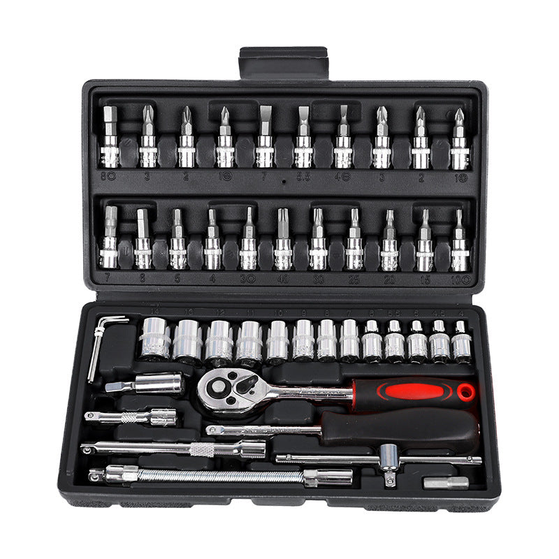6-piece auto repair combination ratchet wrench toolbox