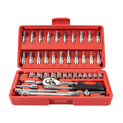 6-piece auto repair combination ratchet wrench toolbox