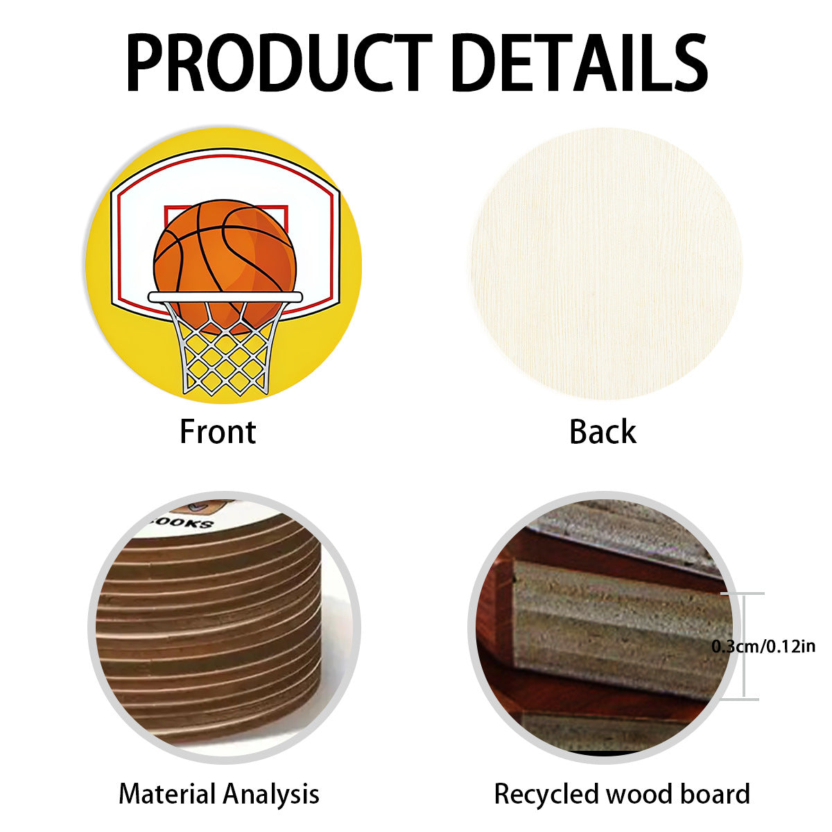 6-Piece Sports Coasters