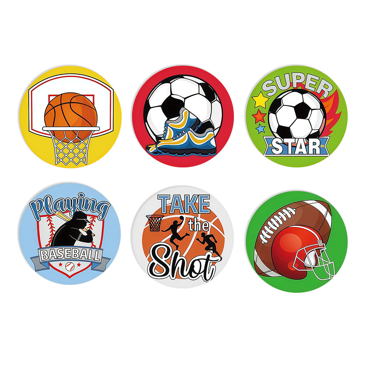 6-Piece Sports Coasters