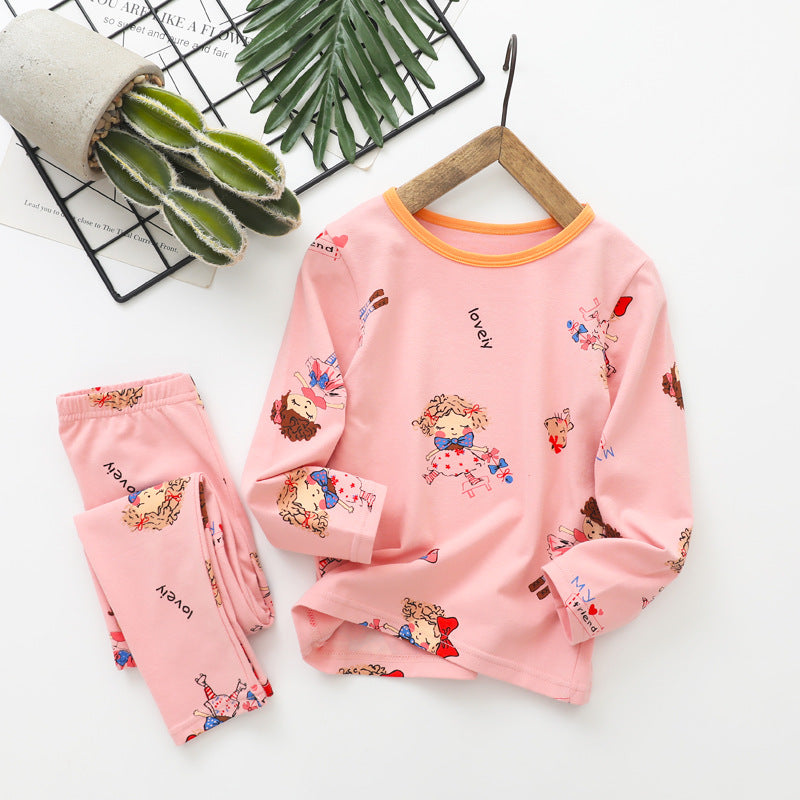Children’s Autumn Long Trousers Cotton Home Underwear Set
