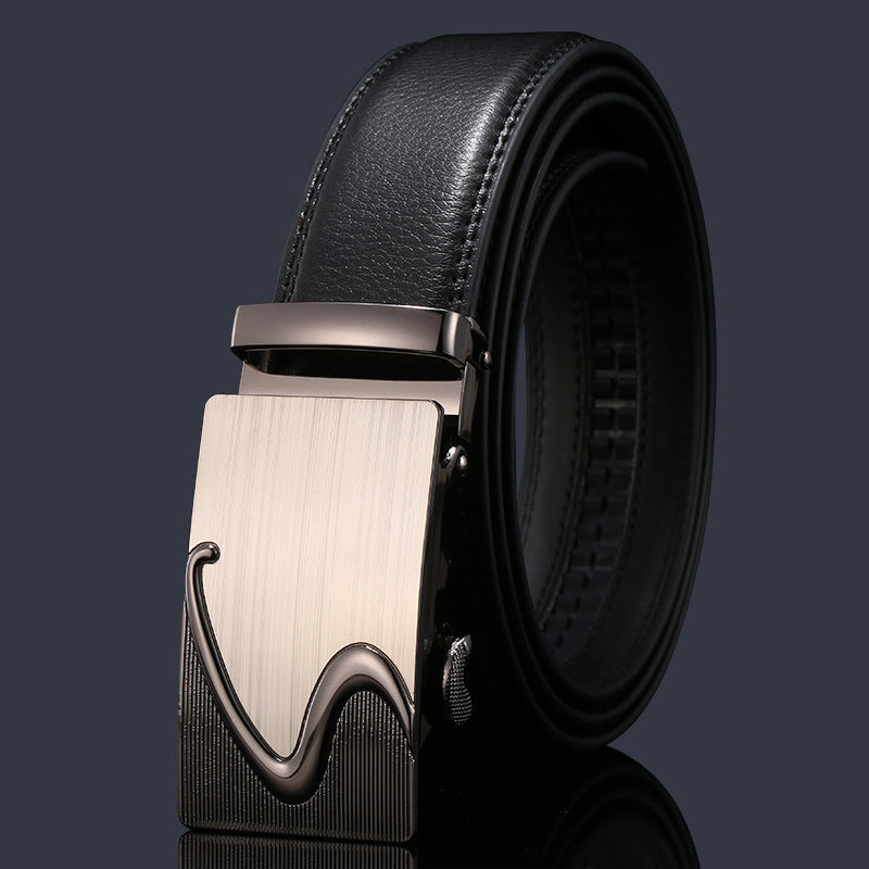 Men’s Genuine Leather Belt Automatic Buckle Stylish & Durable