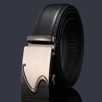 Men’s Genuine Leather Belt Automatic Buckle Stylish & Durable