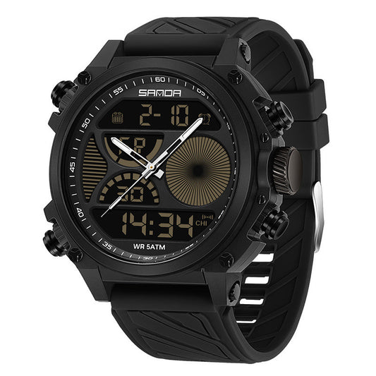 Outdoor Waterproof Sports Watch for Men Rugged Dual Display