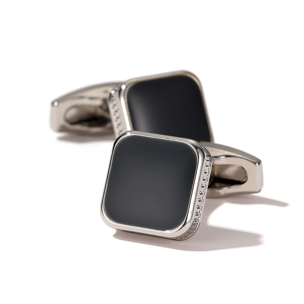 Men’s Fashion Square Drop Oil Cufflinks Available in 4 Colors