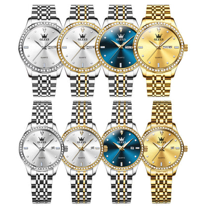 New Diamond-Embedded Trendy Waterproof Watch Stylish Durable