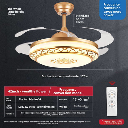 Integrated Ceiling Fan with Light for Bedroom and Living Room