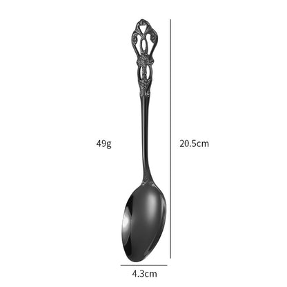 Gold Plated Stainless Steel Spoon Western Dinnerware Set