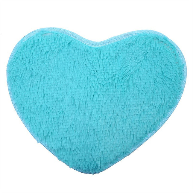 Heart-Shaped Silk Wool Floor Mat Cute Lint-Free Bedroom