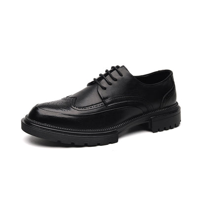 Buy Casual Brogue Platform Leather Shoes For Men Modern Style
