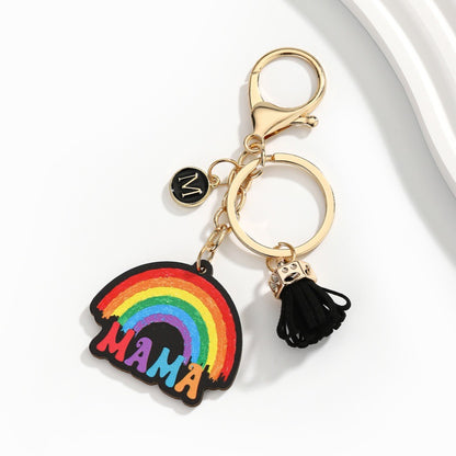 Mothers Day Letter Tassel Keychain Pendant Mom Gift Idea