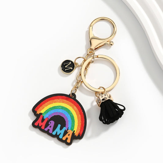 Mothers Day Letter Tassel Keychain Pendant Mom Gift Idea