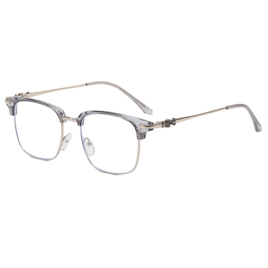 Retro Metal Eyeglasses Frame with Blue Light Protection Style