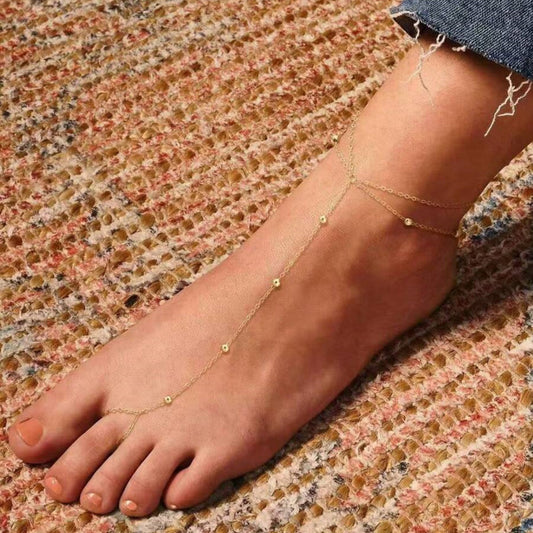 Womens Personality-filled Ball Bead Anklet – Versatile Style