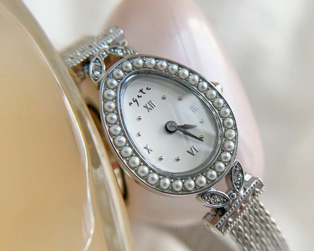 Vintage Square Watch for Women with Dainty Wheat Design