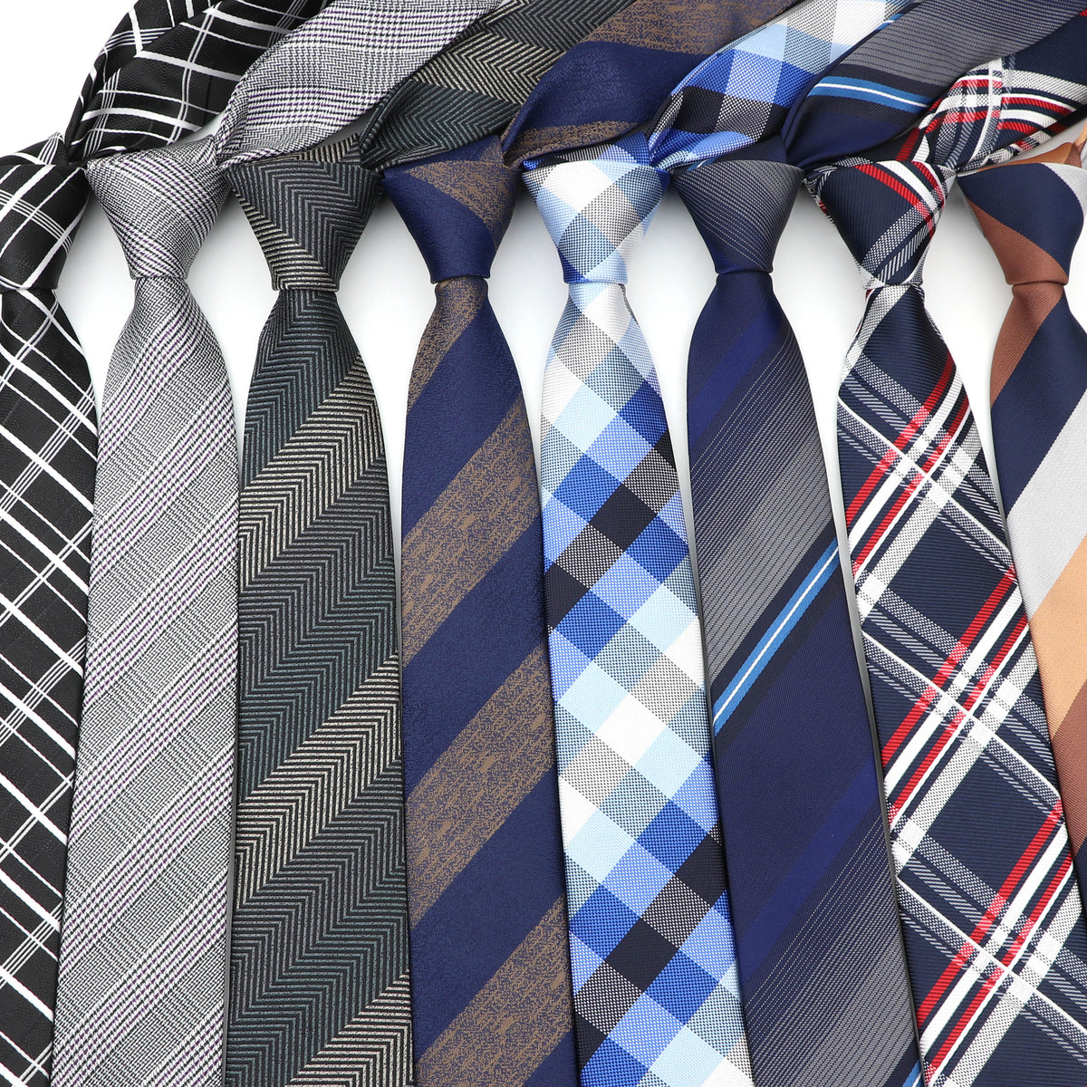 6cm Casual Ties For Men Skinny Tie Fashion Polyester Plaid Global swanky 1