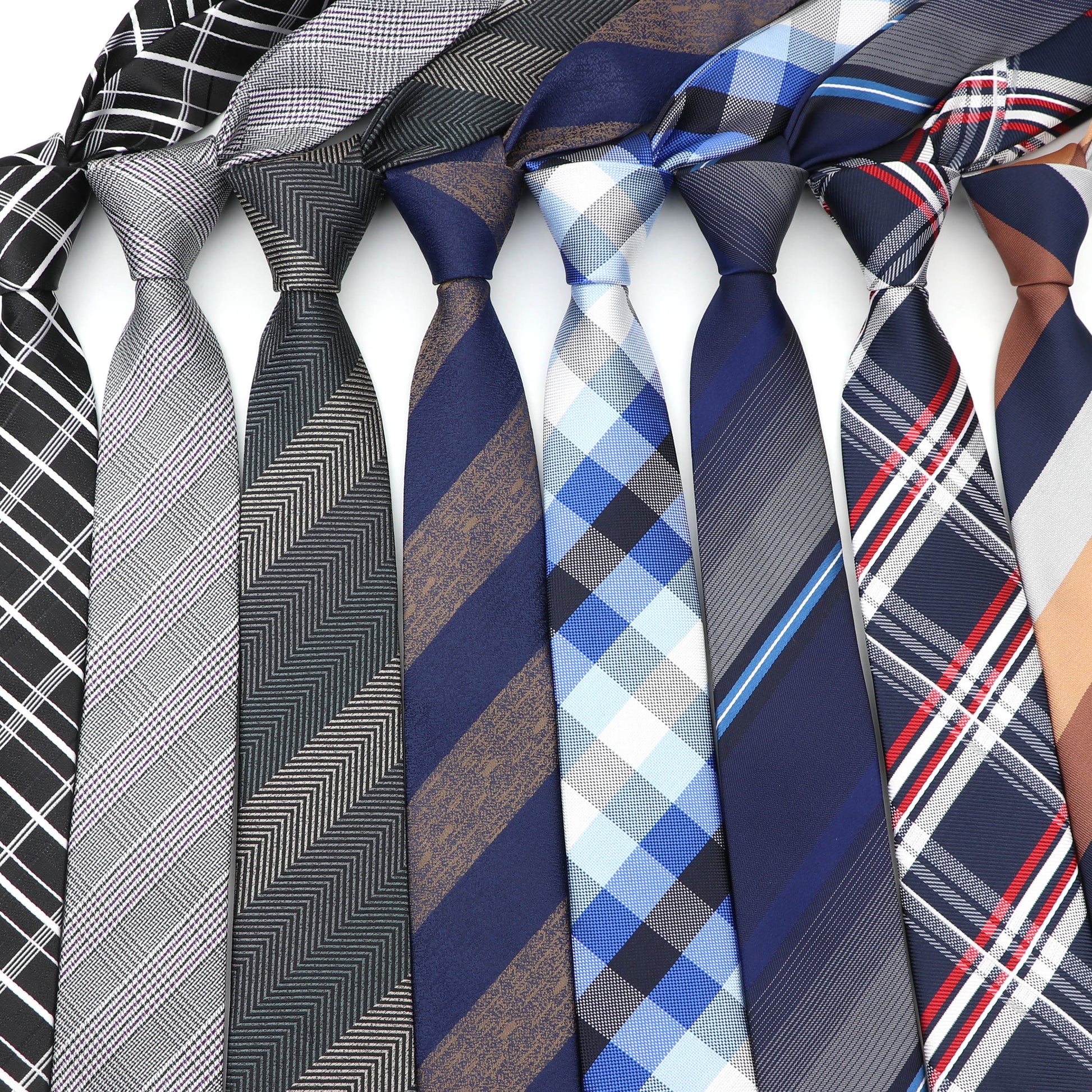 6cm Casual Ties For Men Skinny Tie Fashion Polyester Plaid Global swanky 1