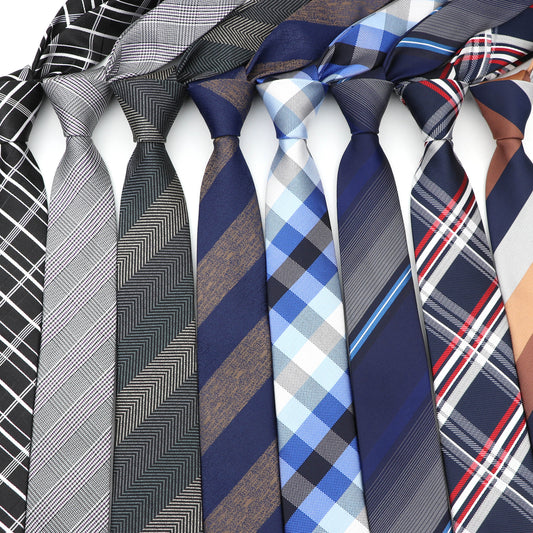 6cm Casual Ties For Men Skinny Tie Fashion Polyester Plaid Global swanky 1