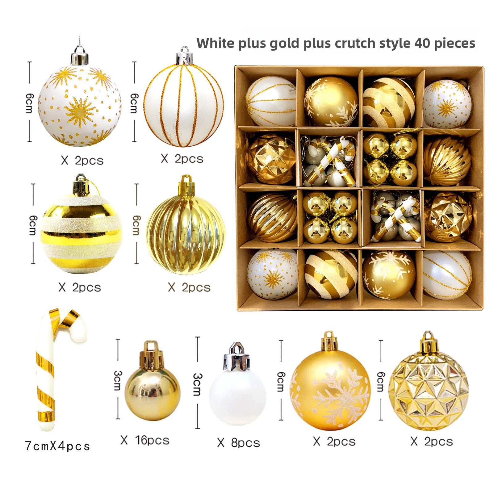 6cm Electroplated Christmas Ornament Ball with Hand-Painted Designs
