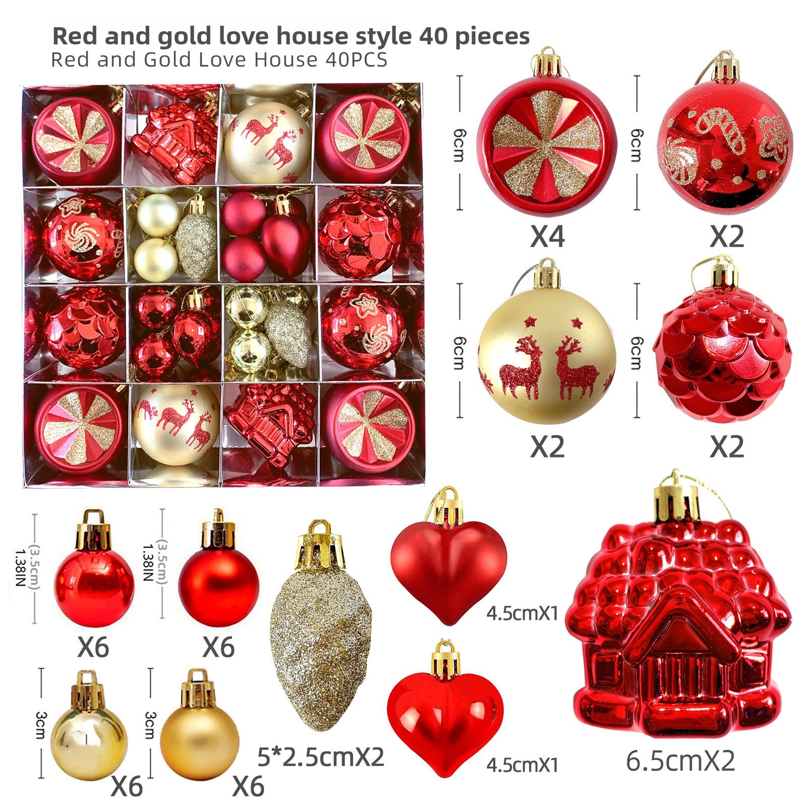 6cm Electroplated Christmas Ornament Ball with Hand-Painted Designs