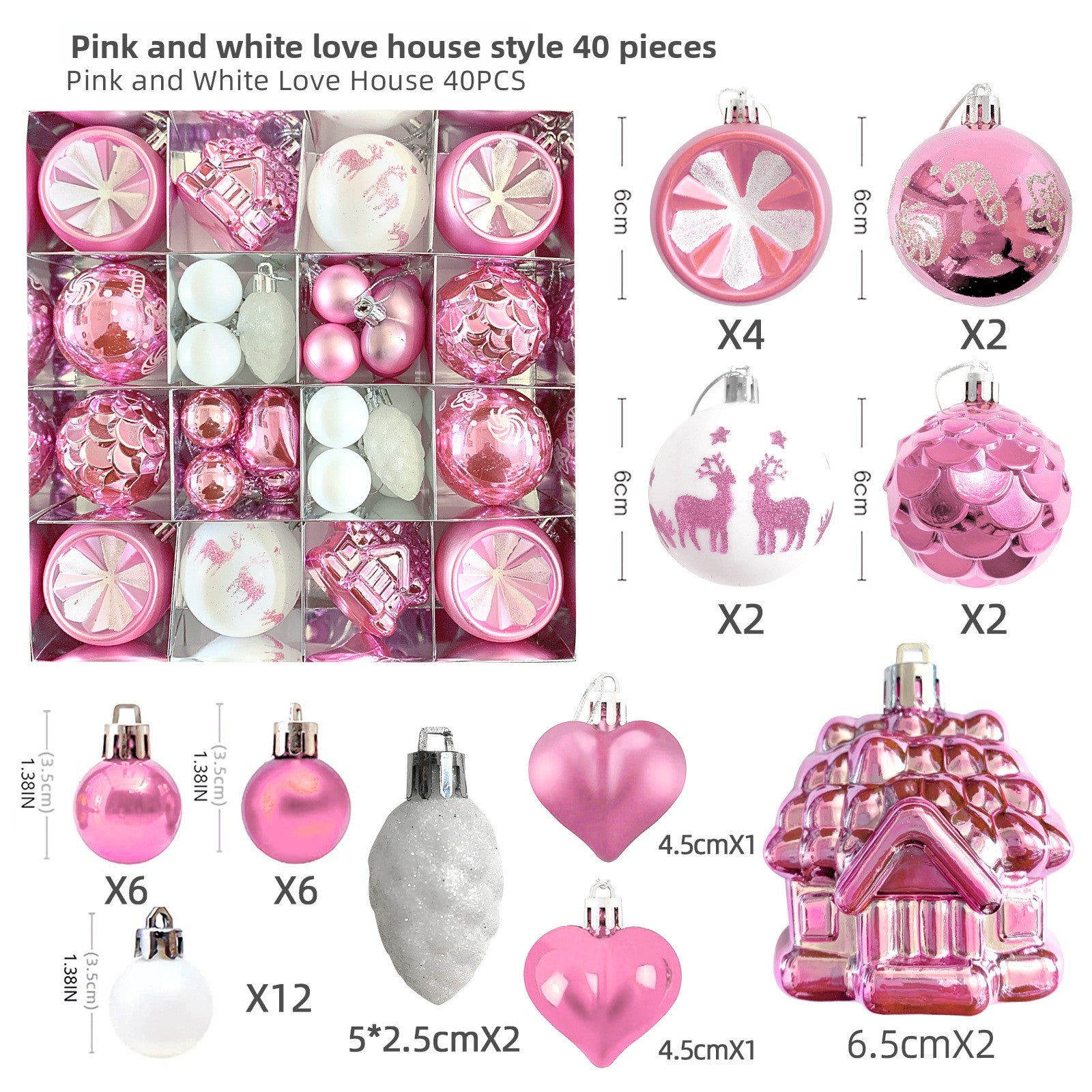 6cm Electroplated Christmas Ornament Ball with Hand-Painted Designs
