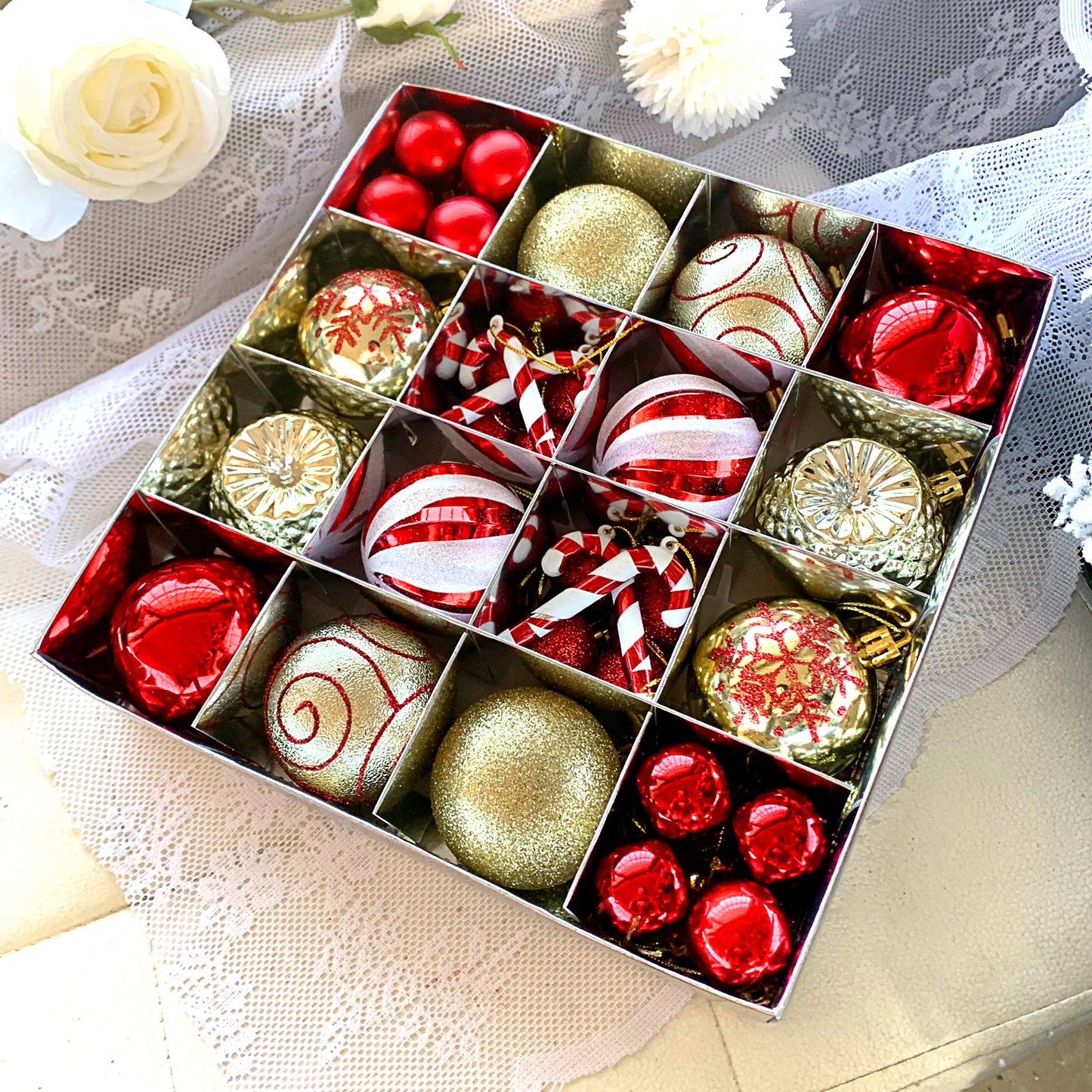 6cm Electroplated Christmas Ornament Ball with Hand-Painted Designs