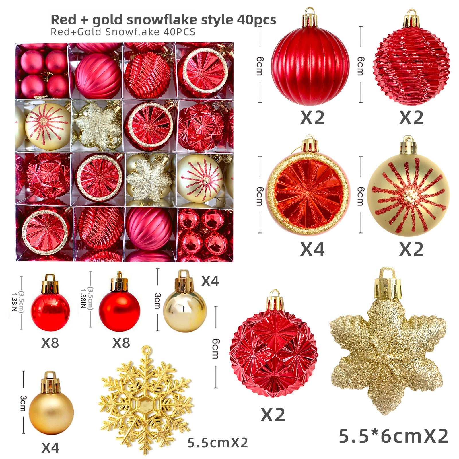 6cm Electroplated Christmas Ornament Ball with Hand-Painted Designs