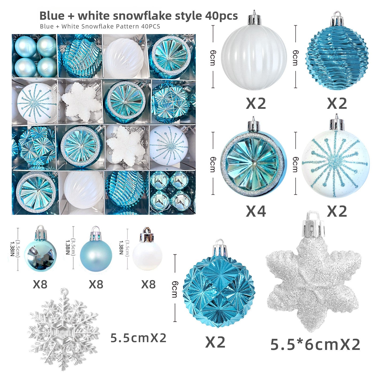 6cm Electroplated Christmas Ornament Ball with Hand-Painted Designs