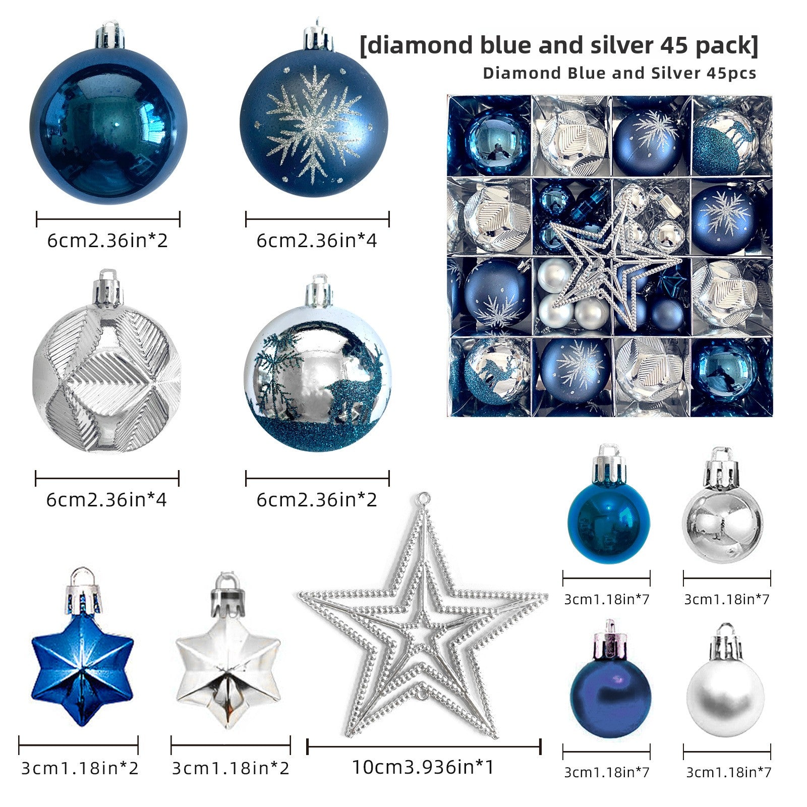 6cm Electroplated Christmas Ornament Ball with Hand-Painted Designs