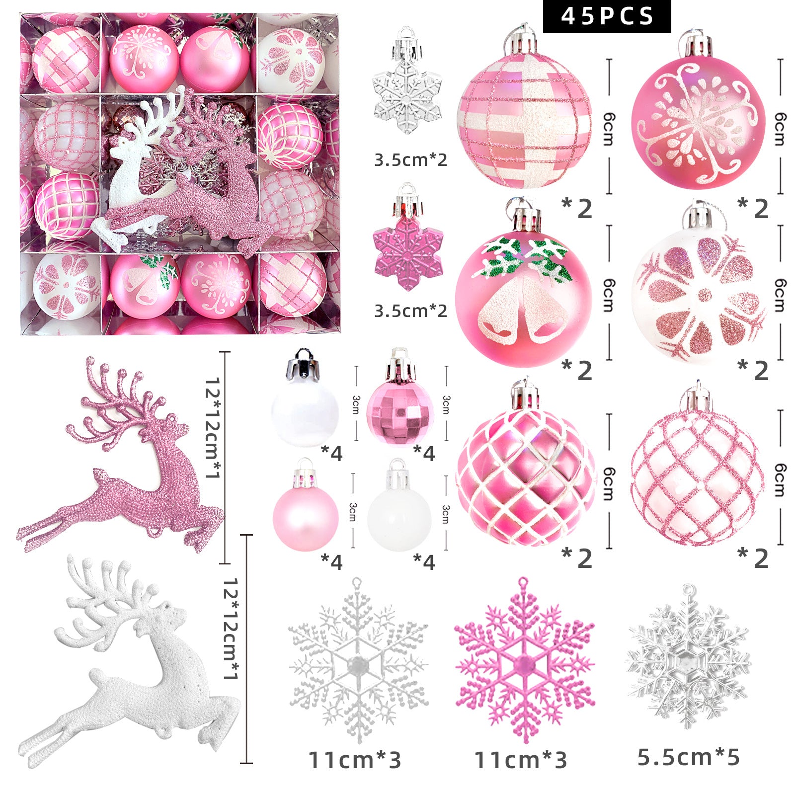 6cm Electroplated Christmas Ornament Ball with Hand-Painted Designs