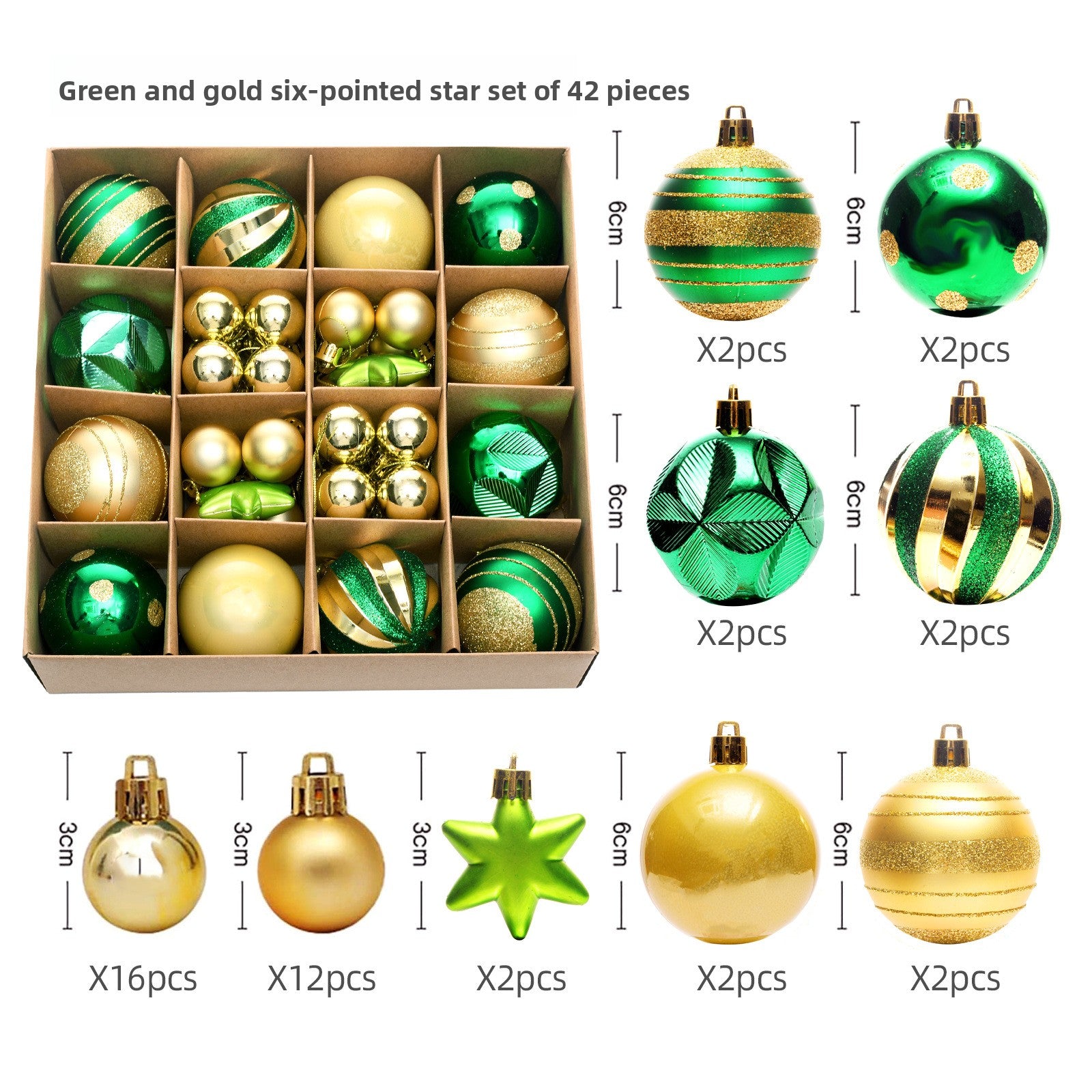 6cm Electroplated Christmas Ornament Ball with Hand-Painted Designs