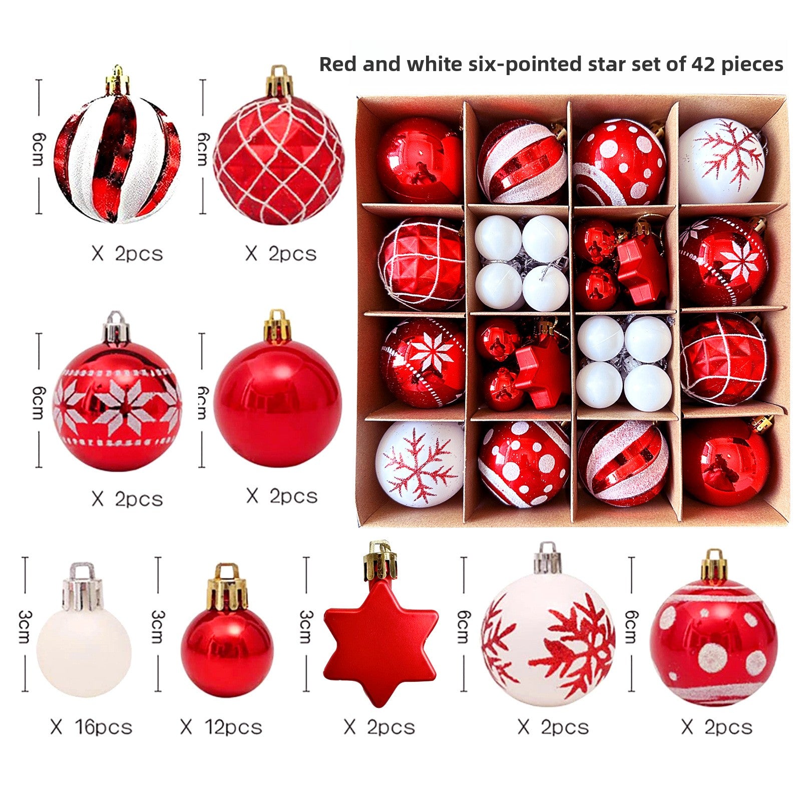 6cm Electroplated Christmas Ornament Ball with Hand-Painted Designs