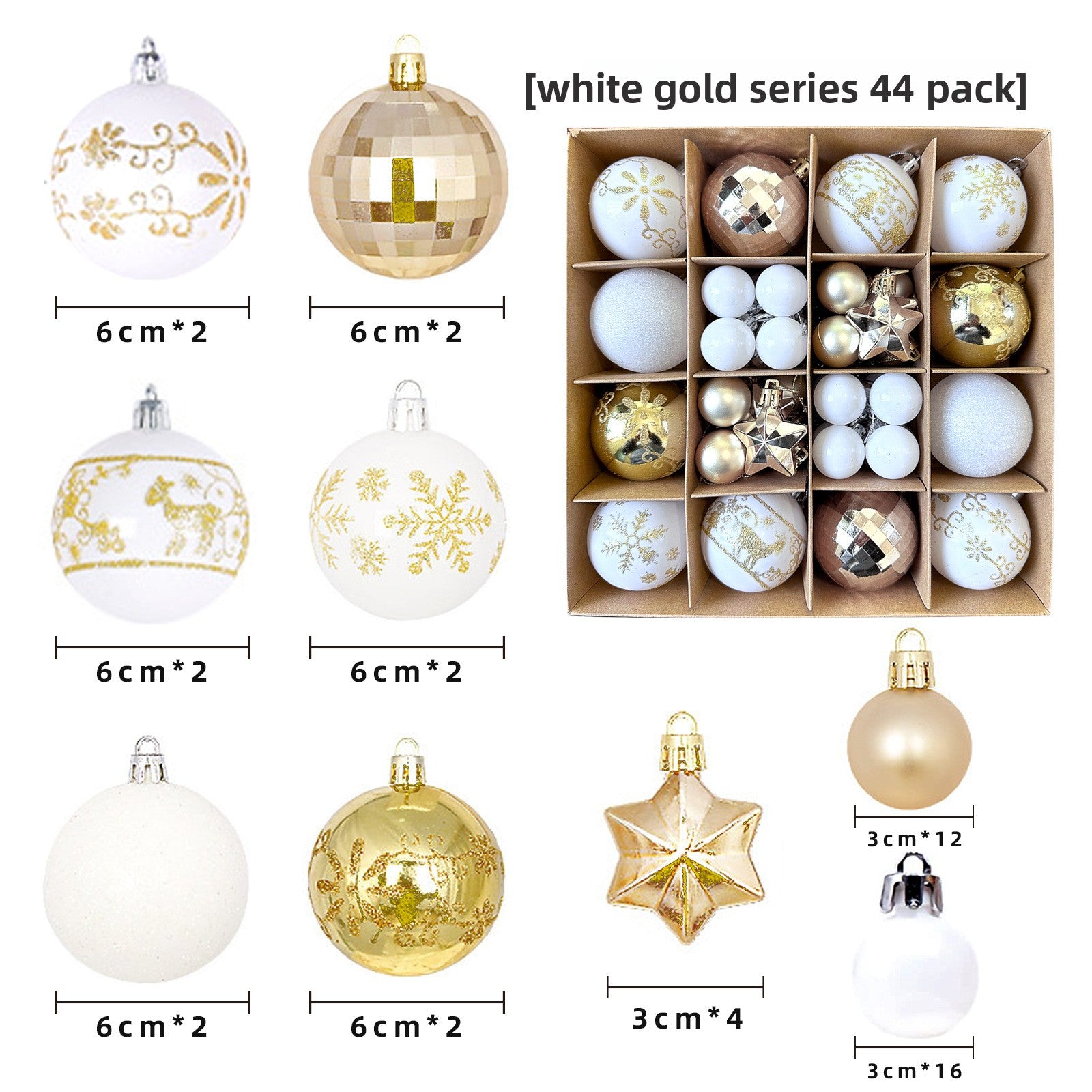 6cm Electroplated Christmas Ornament Ball with Hand-Painted Designs