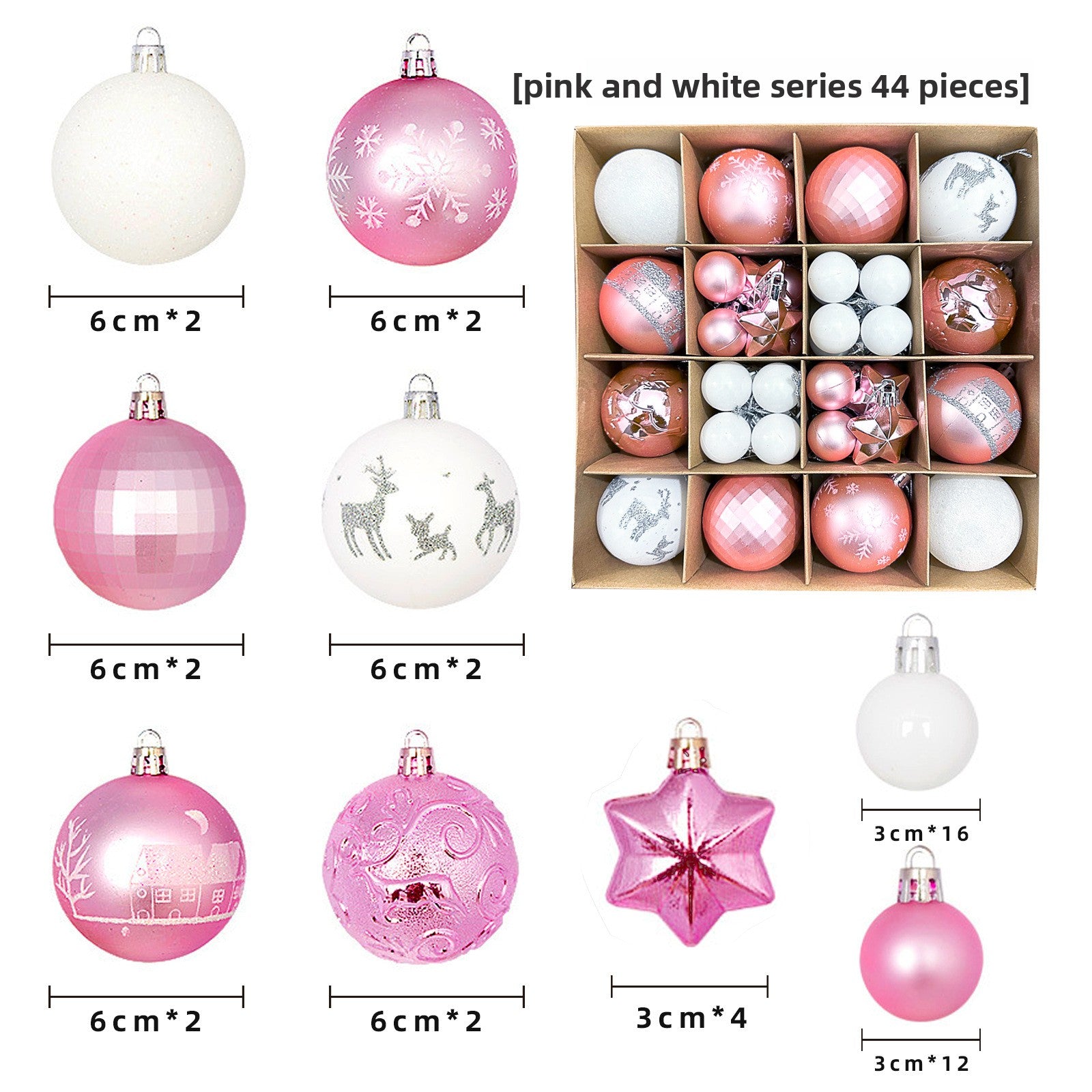 6cm Electroplated Christmas Ornament Ball with Hand-Painted Designs