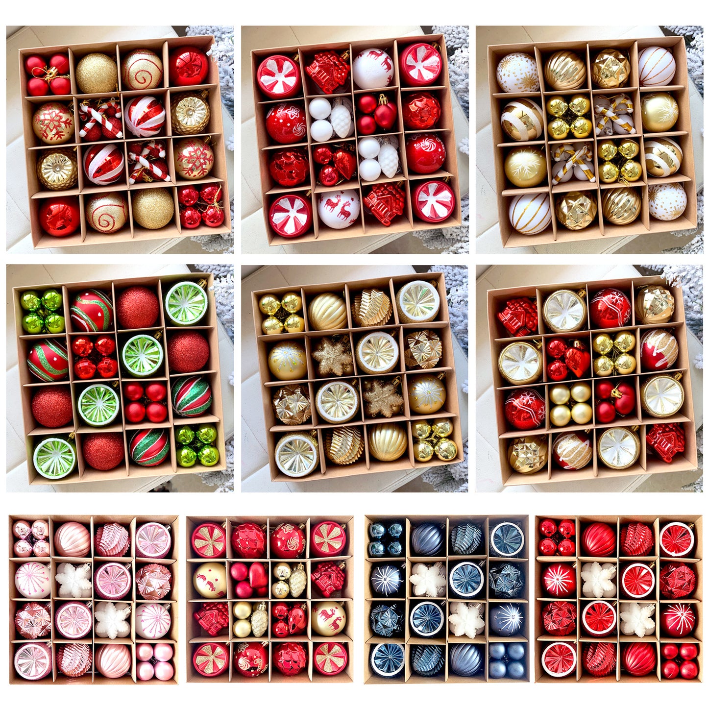 6cm Electroplated Christmas Ornament Ball with Hand-Painted Designs