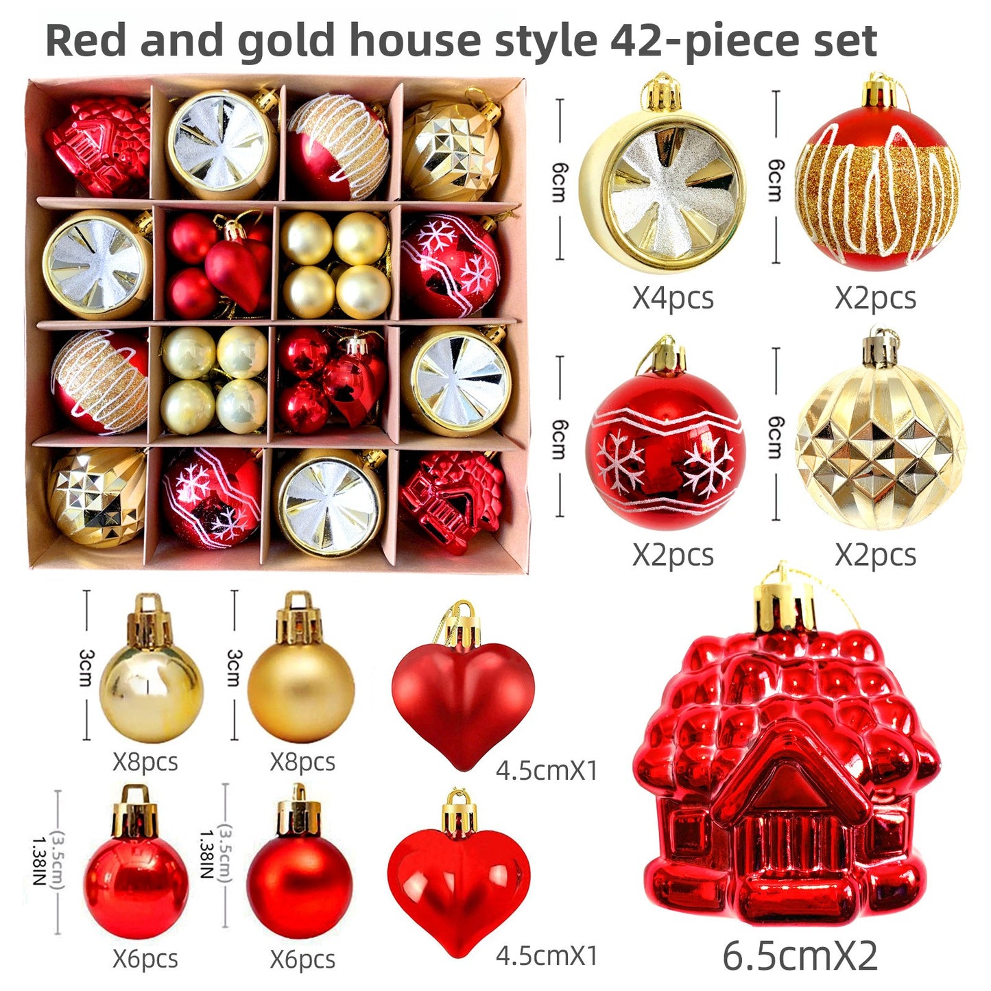6cm Electroplated Christmas Ornament Ball with Hand-Painted Designs