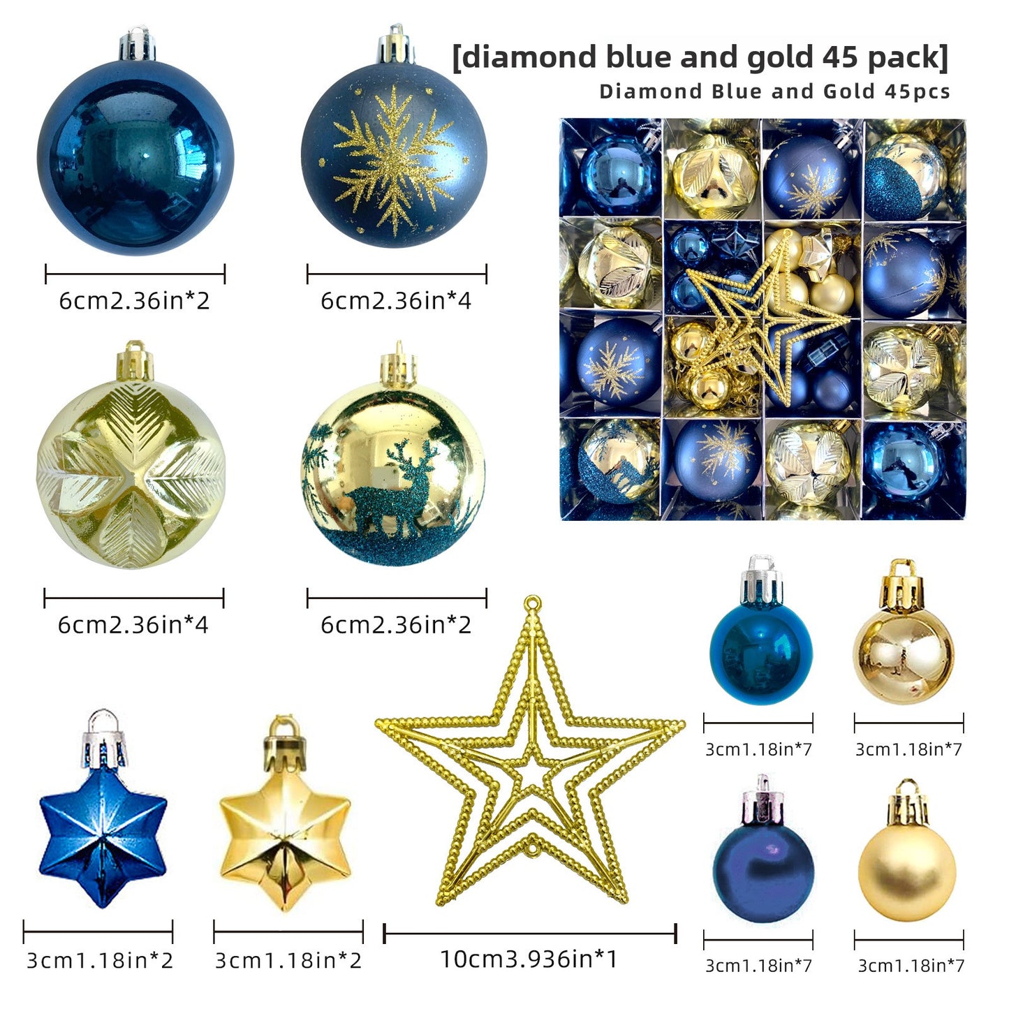 6cm Electroplated Christmas Ornament Ball with Hand-Painted Designs