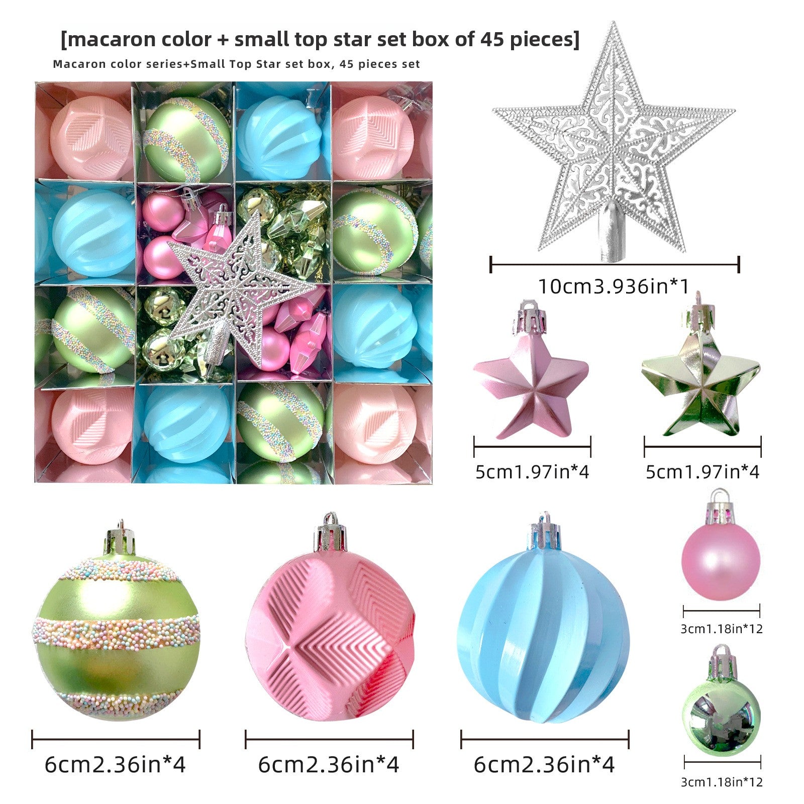 6cm Electroplated Christmas Ornament Ball with Hand-Painted Designs